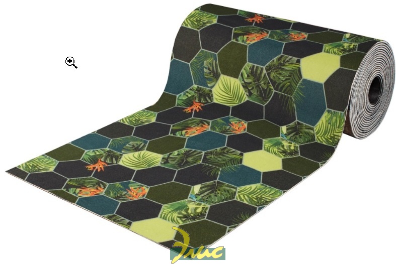 картинка Коврик-дорожка SHAHINTEX DIGITAL PRINT (18)  "Джунгли" зеленый 100х1500 см от магазина Элис